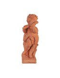 Playing Putto with Flute in Terracotta